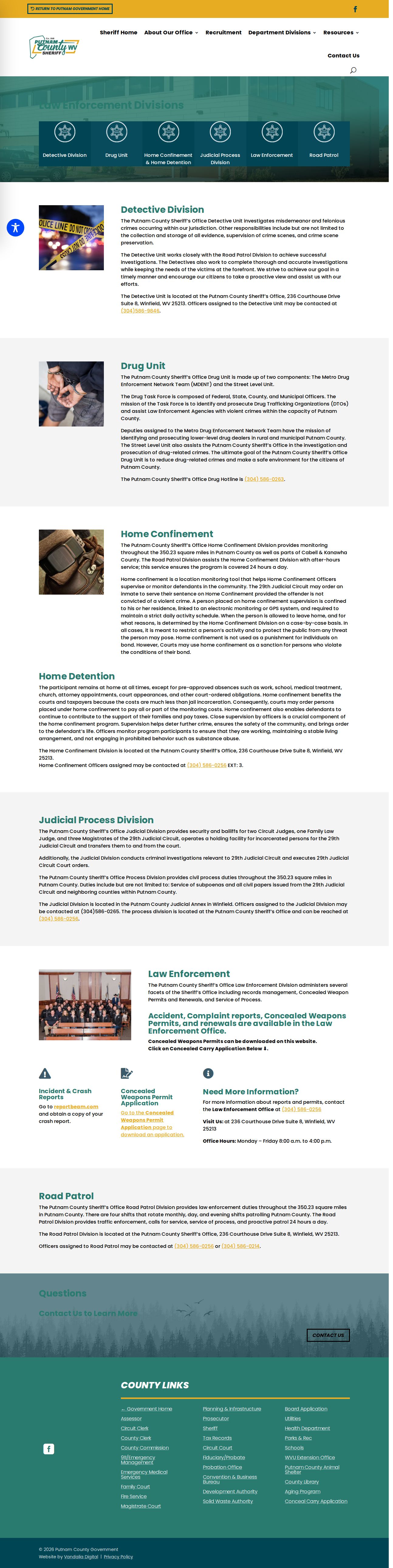 Putnam County Sheriff home confinement post-release supervision information
